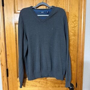 Izod Men's Charcoal Gray V-Neck Sweater size 2XL
